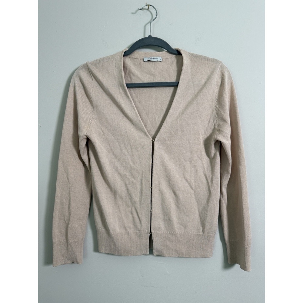 MM. Lafleur Sweater Womens Cream Billie Cardigan Hook Eye Hardware Sz S